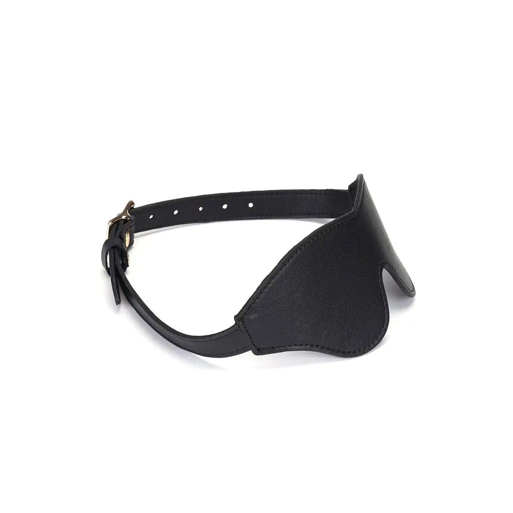 Dark Secret Collection Leather Blindfold - Black