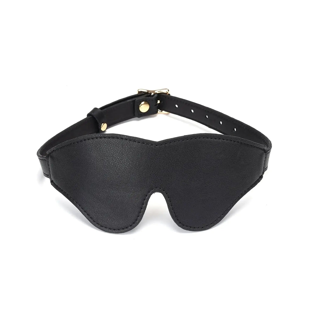 Dark Secret Collection Leather Blindfold - Black