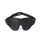 Dark Secret Collection Leather Blindfold - Black