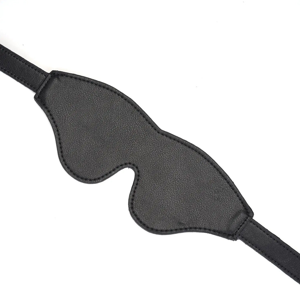 Dark Secret Collection Leather Blindfold - Black