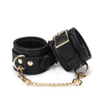 Dark Secret Collection Leather Handcuffs - Black - Restraints