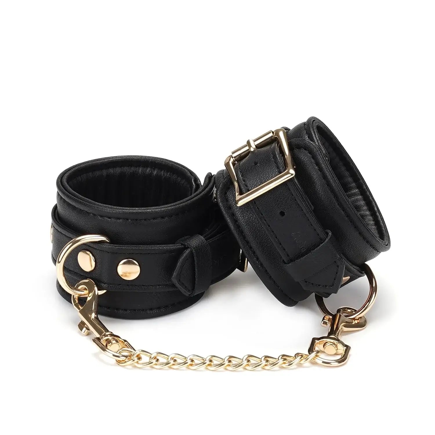 Dark Secret Collection Leather Handcuffs - Black - Restraints