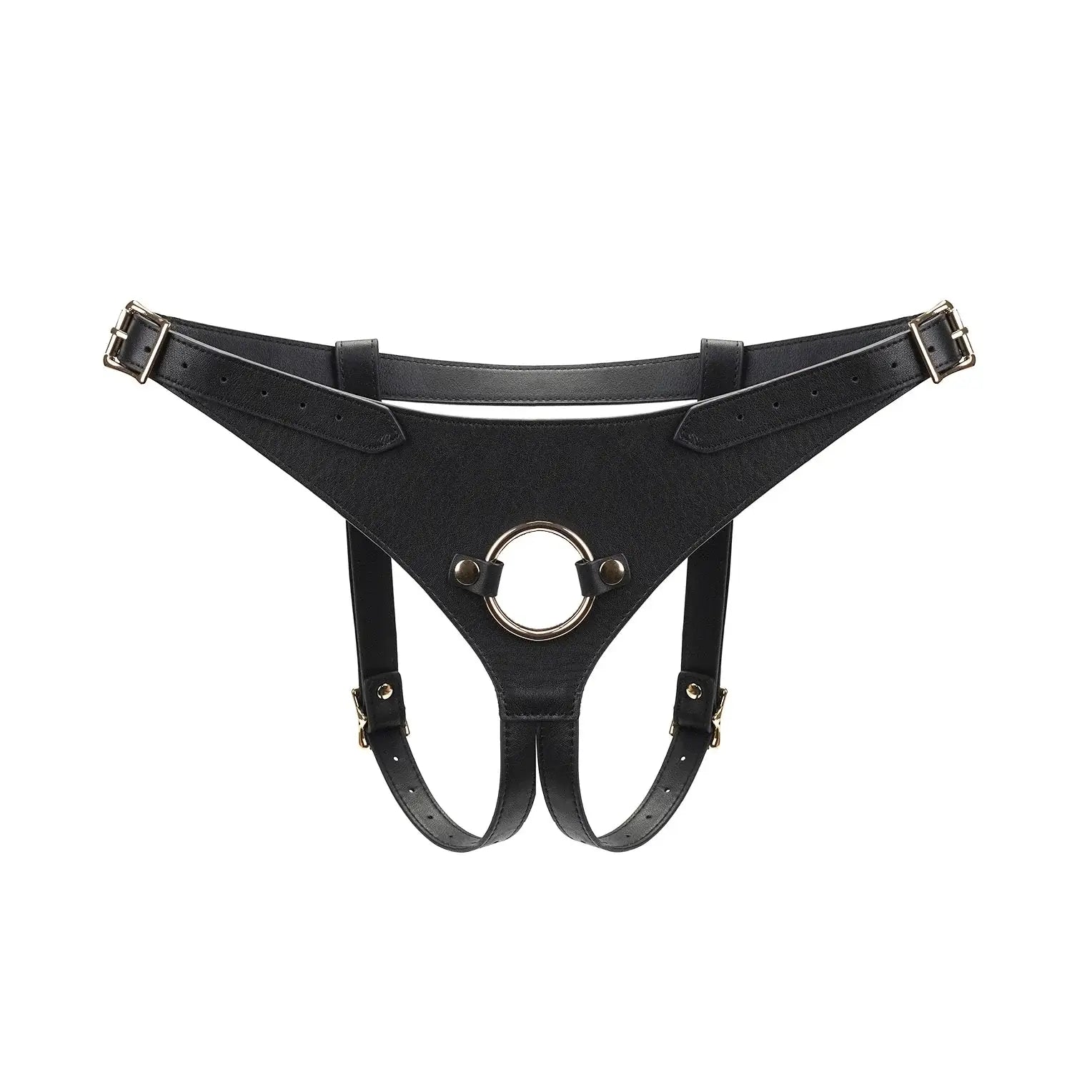 Black Dark Secret Collection Leather Strap-on Harness