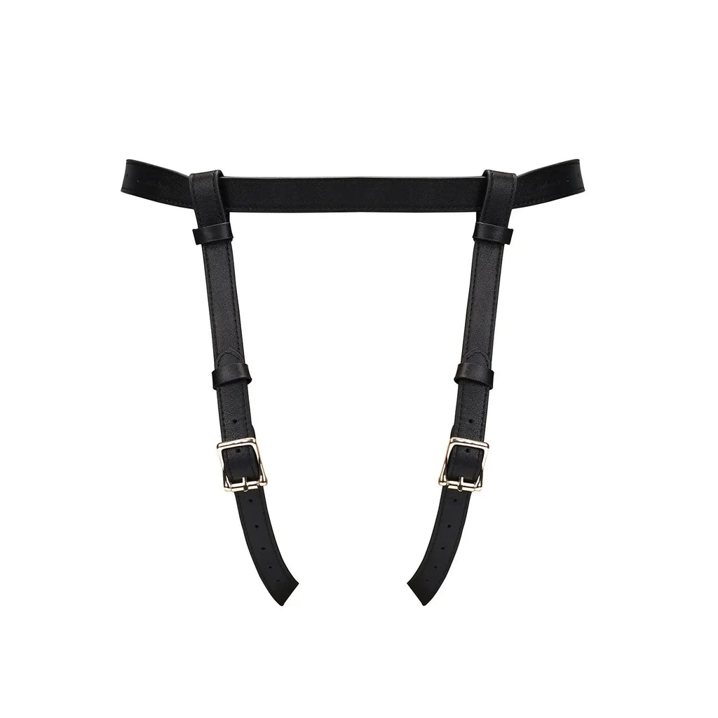 Black Dark Secret Collection Leather Strap-on Harness