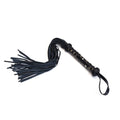 Black Dark Secret Collection Leather Studded Handle Flogger