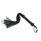 Black Dark Secret Collection Leather Studded Handle Flogger