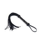 Black Dark Secret Collection Leather Studded Handle Flogger