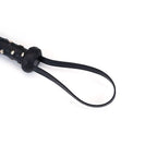 Black Dark Secret Collection Leather Studded Handle Flogger