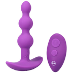 Doc Johnson® A - Play Beaded Rechargeable Vibrating Silicone Anal Plug with Remote - Rolik®