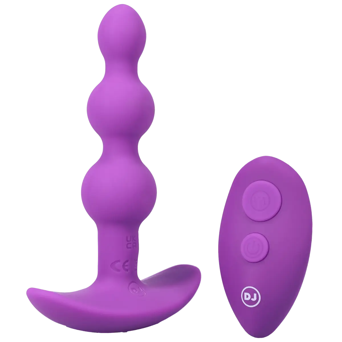 Doc Johnson® A - Play Beaded Rechargeable Vibrating Silicone Anal Plug with Remote - Rolik®