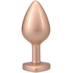Gold / Medium Booty Bling Heart Jeweled Metal Butt Plug