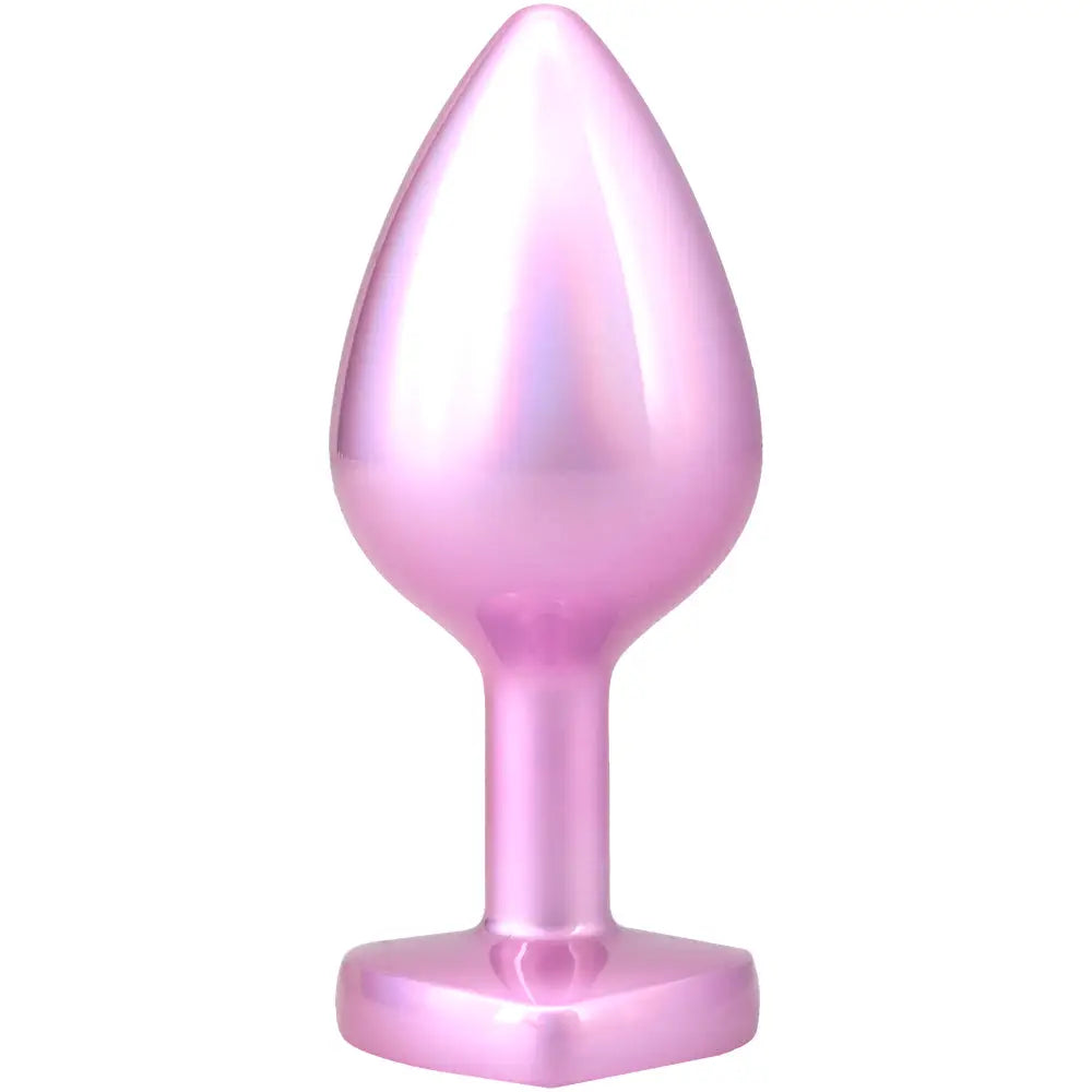 Pink / Medium Booty Bling Heart Jeweled Metal Butt Plug