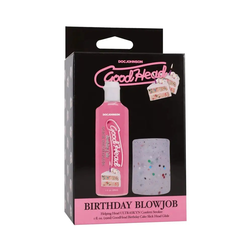 Doc Johnson® GoodHead Birthday Blowjob Kit with Stroker & Cake Glide