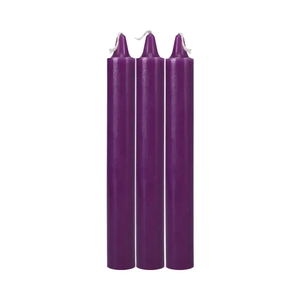 Doc Johnson® Johnson Japanese Drip Candles 3-Pack - Temperature Play Massage Purple