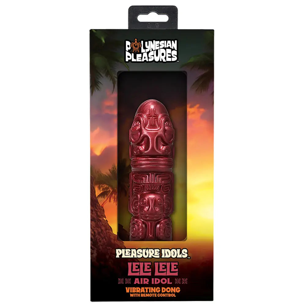 Doc Johnson® Pleasure Idols Lele Air Idol Vibrating Dildo with Remote Burgundy