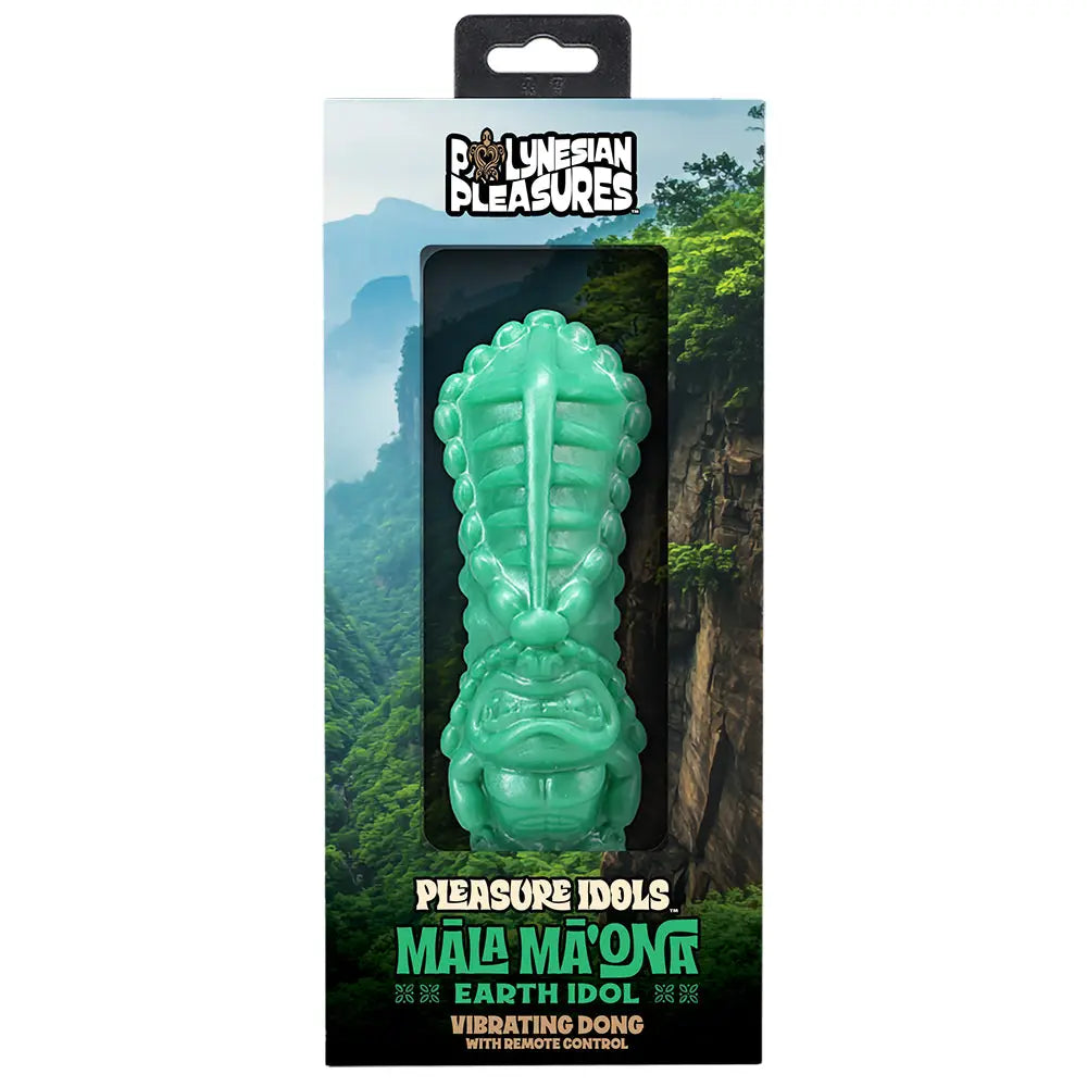 Doc Johnson® Pleasure Idols Mala Ma’Ona Earth Idol Vibrating Dildo with Remote Jade