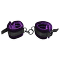 Doc Johnson® Merci Velvet Ankle Cuffs | Adjustable Restraints with Attachment Rings Purple
