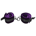 Doc Johnson® Merci Velvet Ankle Cuffs | Adjustable Restraints with Attachment Rings Purple