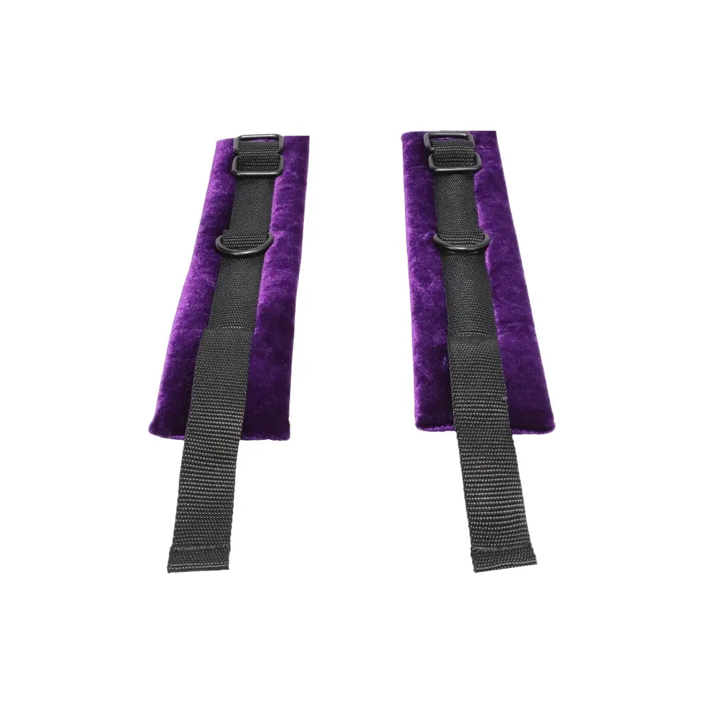 Doc Johnson® Merci Velvet Ankle Cuffs | Adjustable Restraints with Attachment Rings Purple
