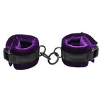 Doc Johnson® Merci Velvet Wrist Cuffs | Adjustable Restraints with Attachment Rings Purple