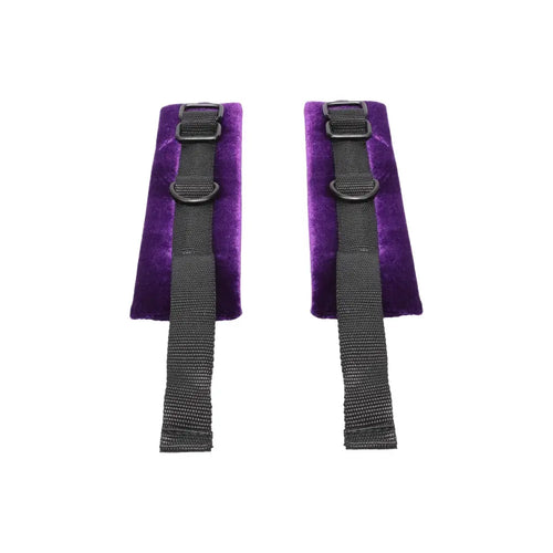 Doc Johnson® Merci Velvet Wrist Cuffs | Adjustable Restraints with Attachment Rings Purple