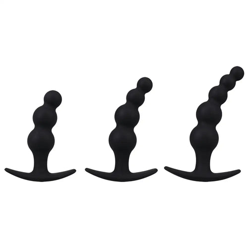 Doc Johnson® Mood Naughty Beaded Anal Trainer Set – 3-Piece Silicone Plug Kit