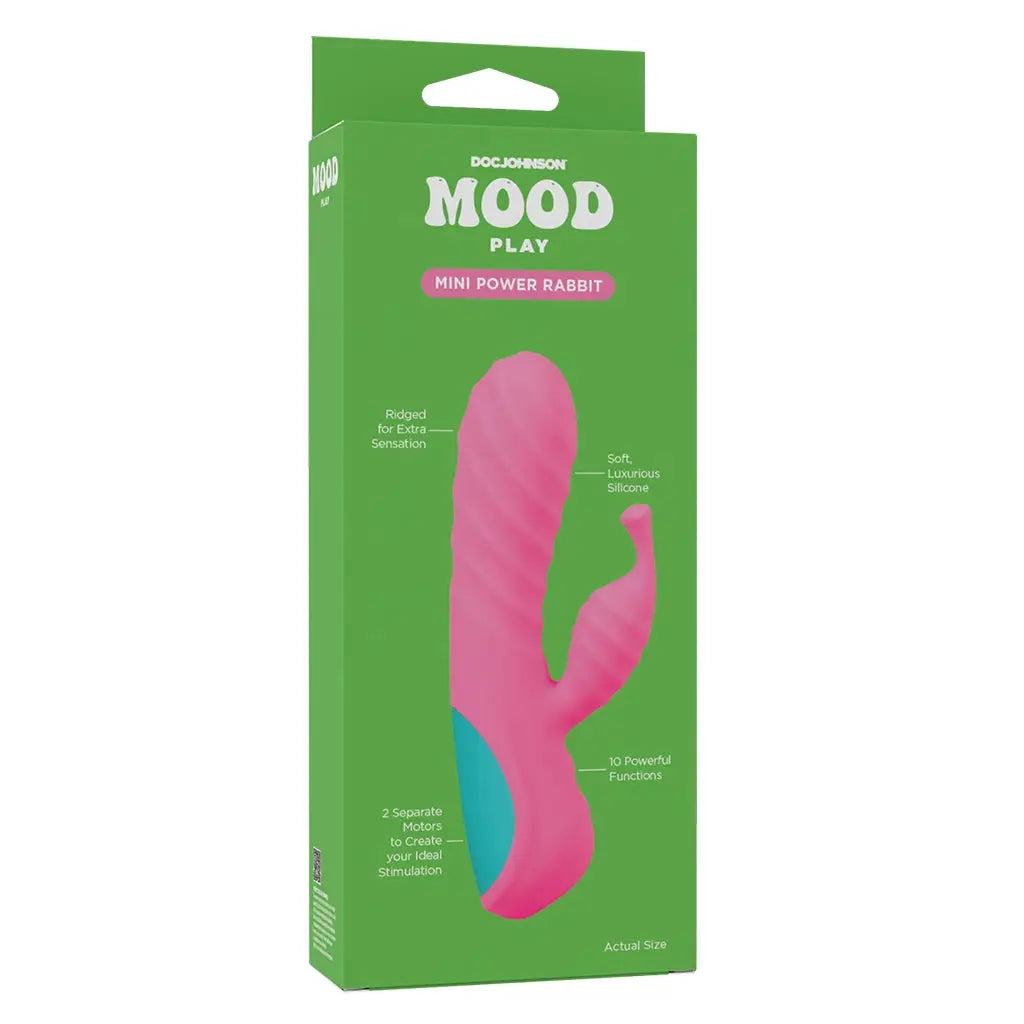 Doc Johnson® Mood Play Mini Power Rabbit Vibrator | Dual-Motor 10-Function Rechargeable