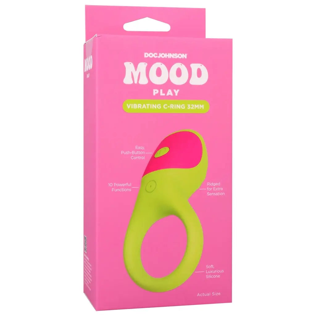 Doc Johnson® Mood Play Vibrating C-Ring | 10-Speed Rechargeable Couples Vibrator