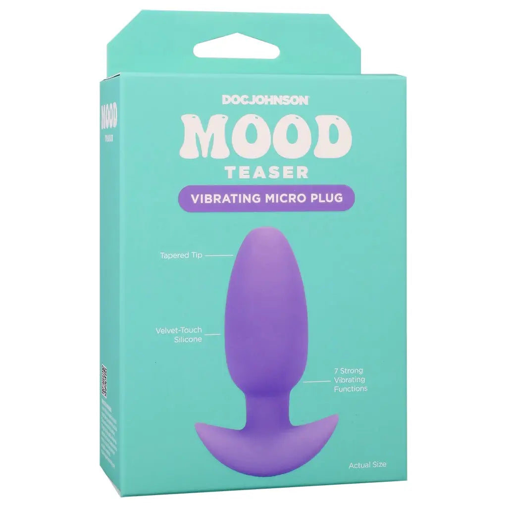 Doc Johnson® Mood Teaser Vibrating Micro Plug | 7-Function Rechargeable Butt Lavender