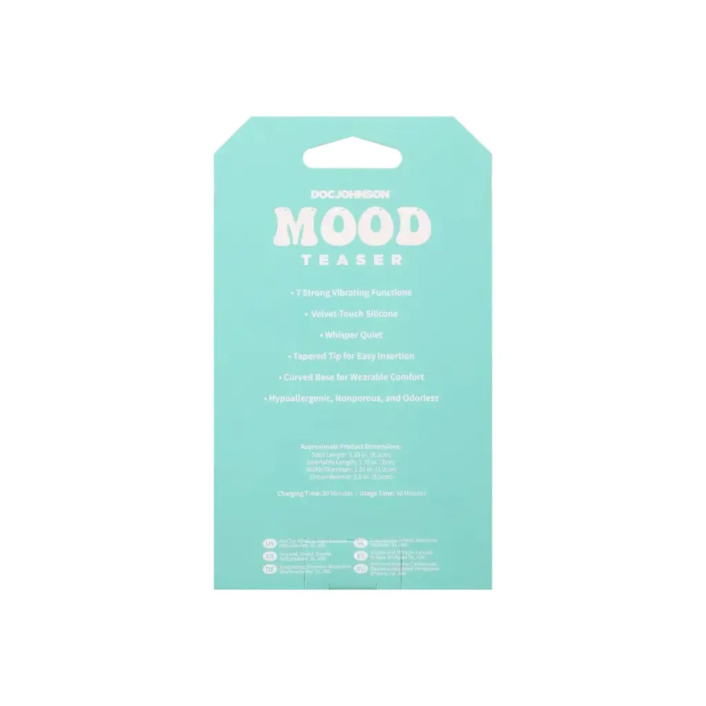 Doc Johnson® Mood Teaser Vibrating Micro Plug | 7-Function Rechargeable Butt Lavender