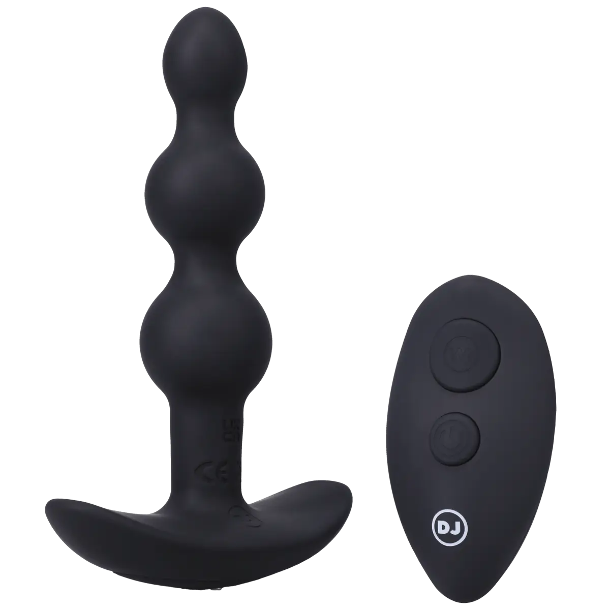 Doc Johnson® A - Play Beaded Rechargeable Vibrating Silicone Anal Plug with Remote - Rolik®