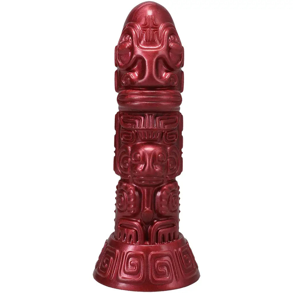 Doc Johnson® Pleasure Idols Lele Air Idol Vibrating Dildo with Remote Burgundy