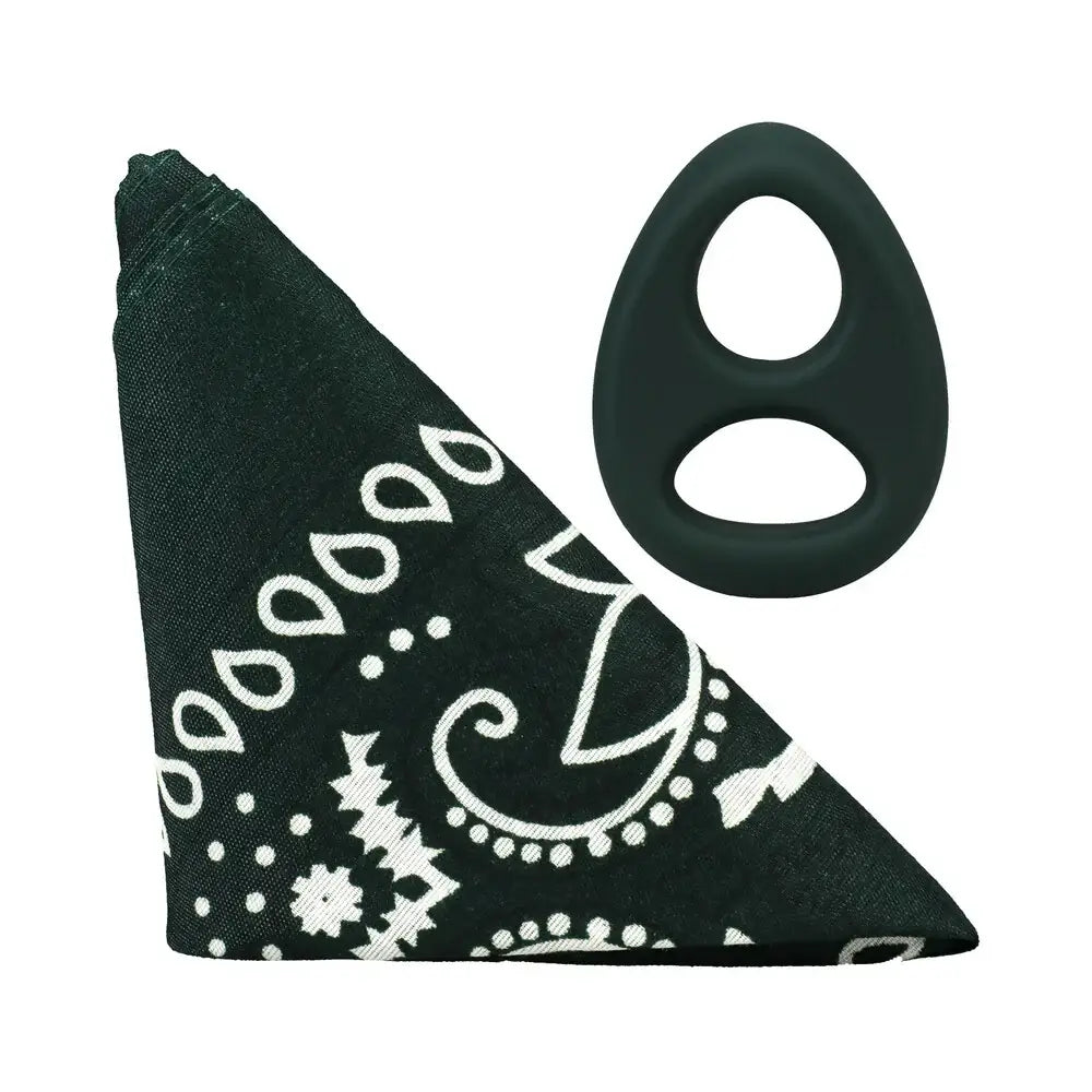 Doc Johnson® Rock Solid The Code Silicone C-Ring with Bandana Dark Green