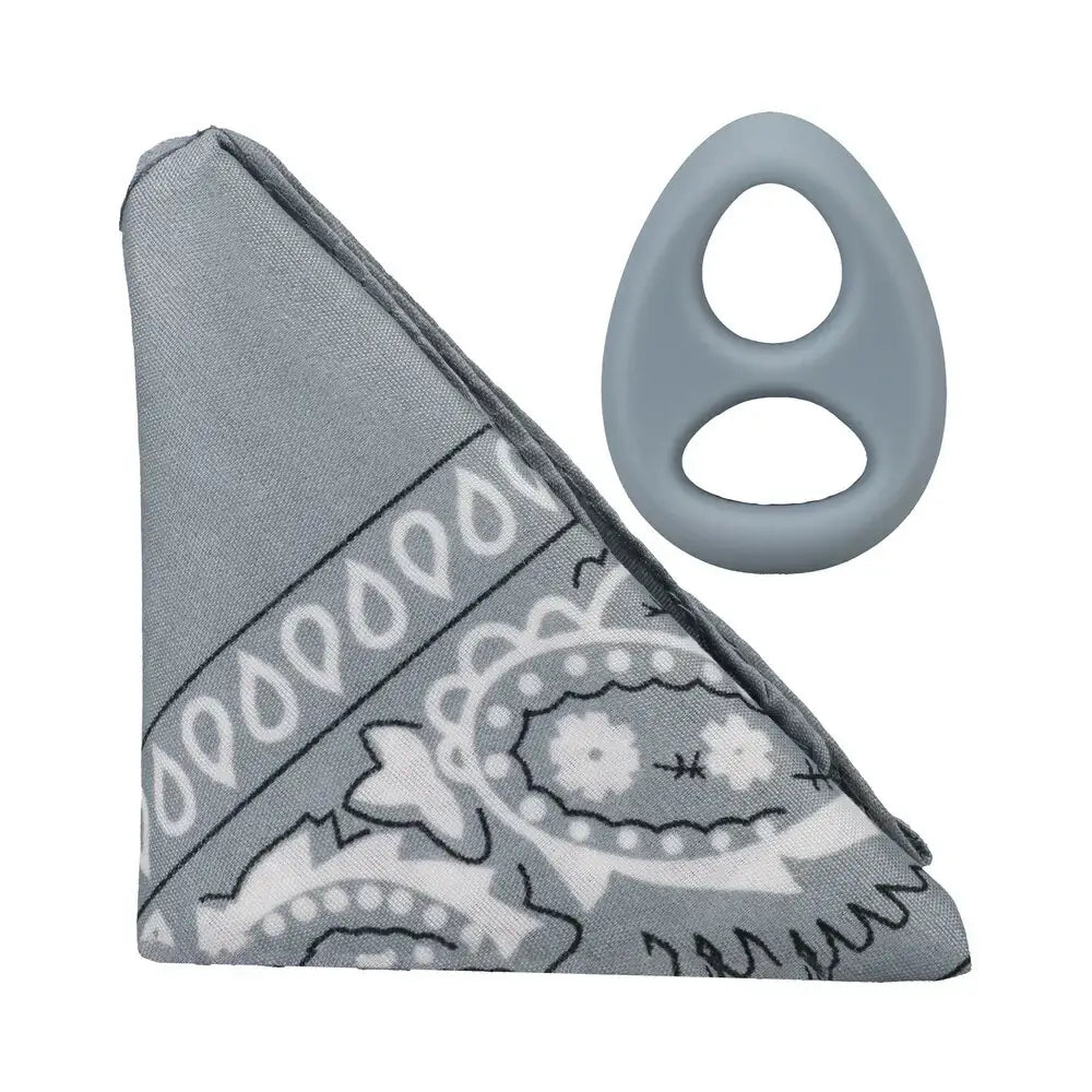 Doc Johnson® Rock Solid The Code Silicone C-Ring with Bandana Gray