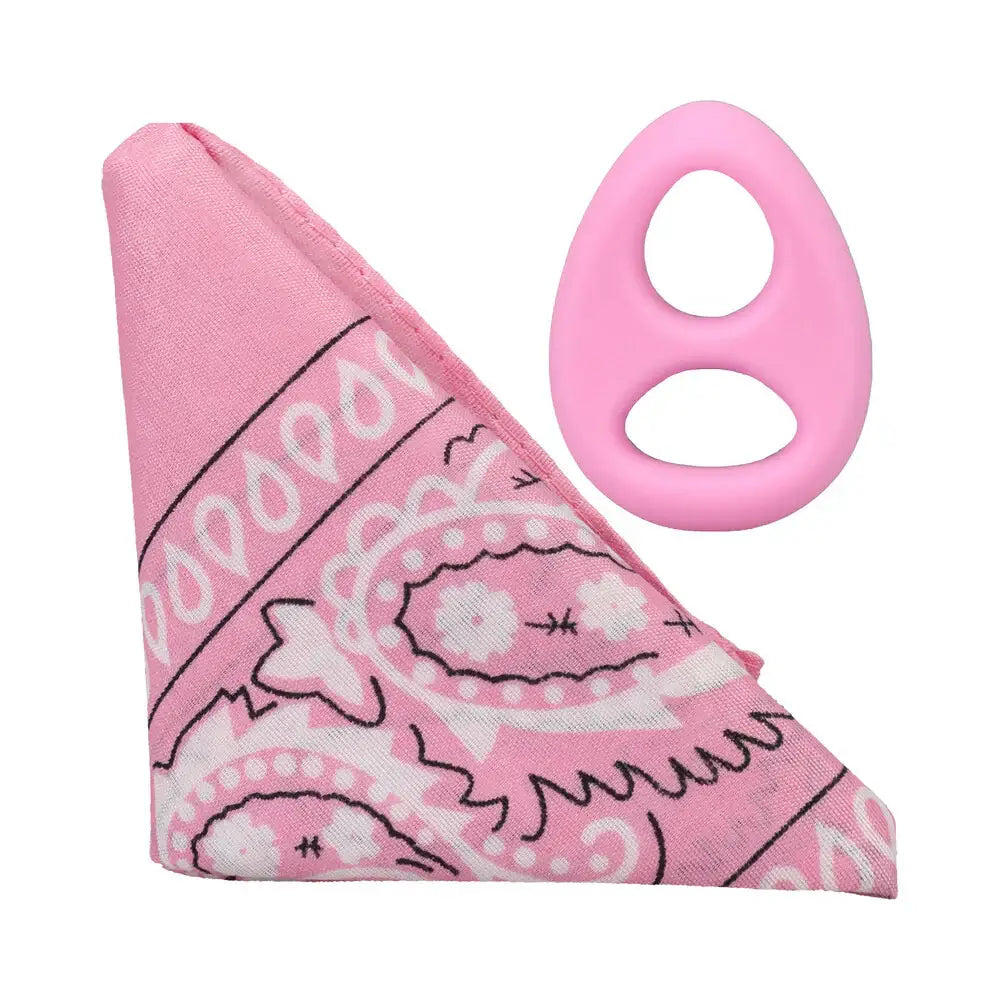 Doc Johnson® Rock Solid The Code Silicone C-Ring with Bandana Pink