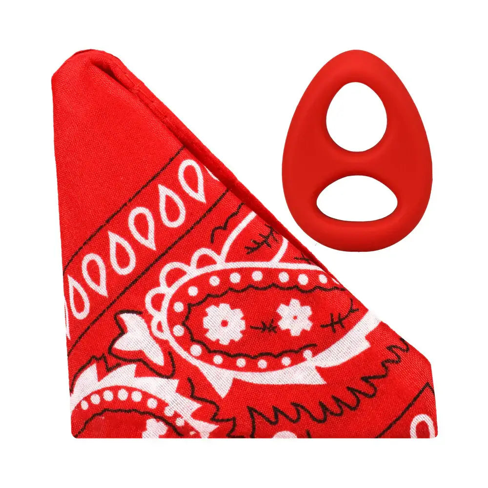 Doc Johnson® Rock Solid The Code Silicone C-Ring with Bandana Red