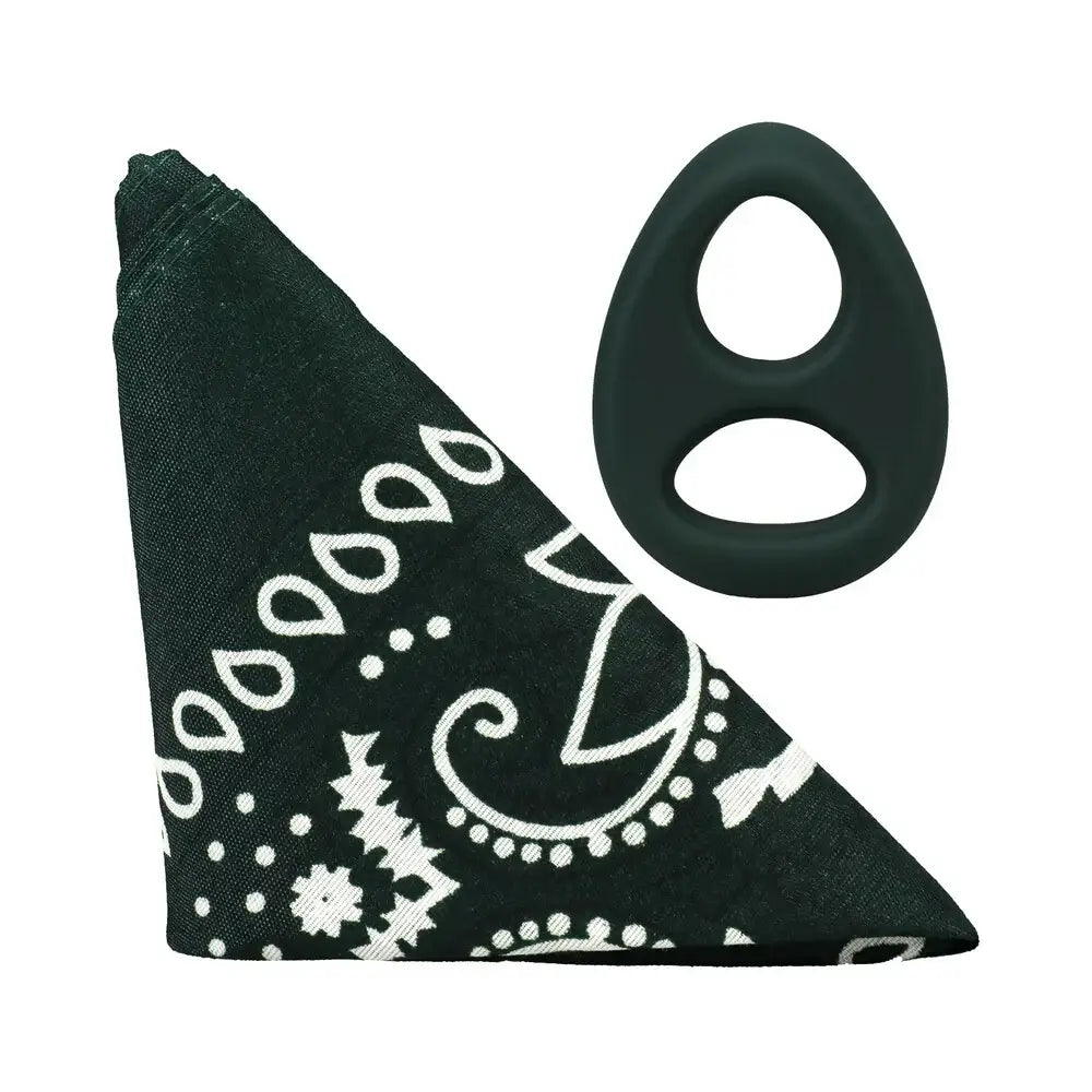 Doc Johnson® Rock Solid The Code Silicone C-Ring with Bandana Dark Green