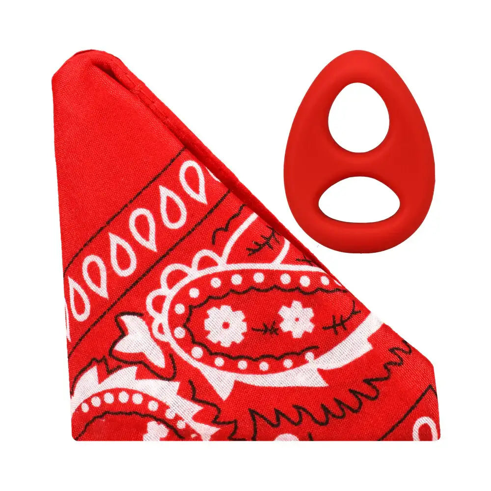Doc Johnson® Rock Solid The Code Silicone C-Ring with Bandana Red