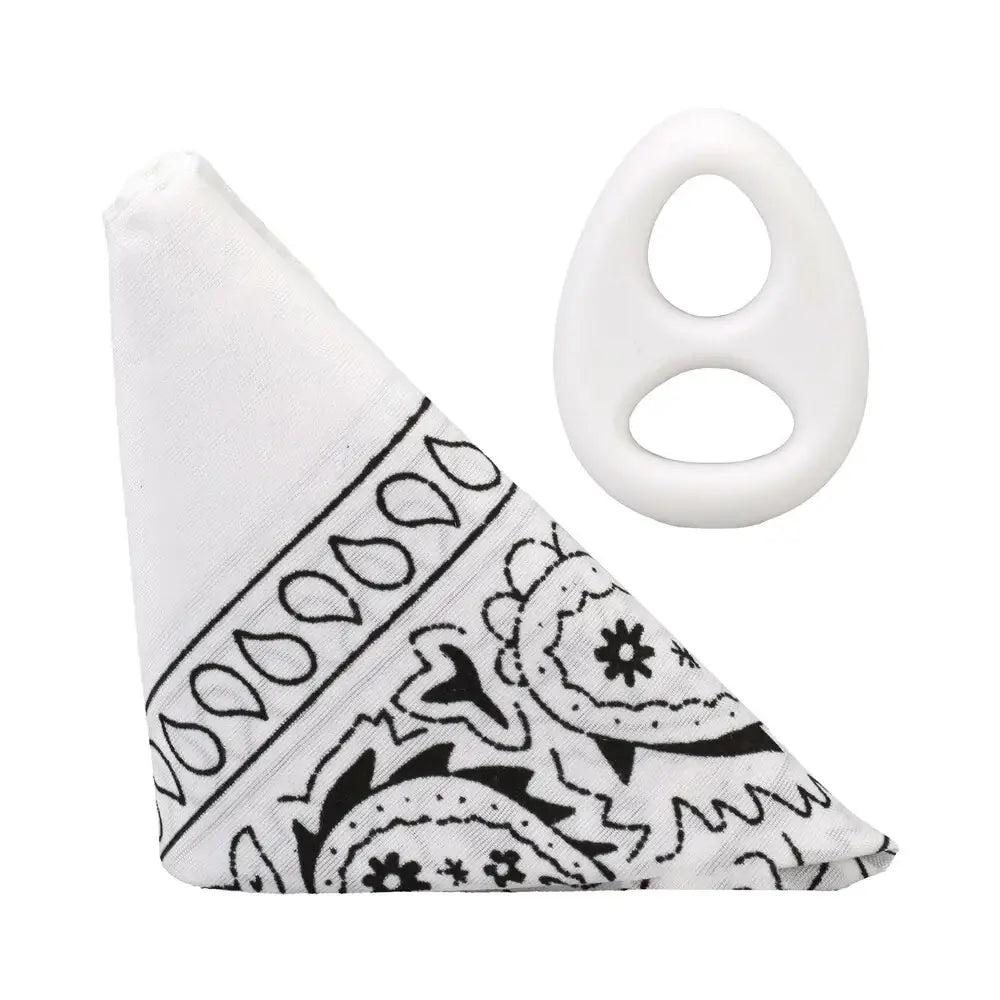 Doc Johnson® Rock Solid The Code Silicone C-Ring with Bandana White