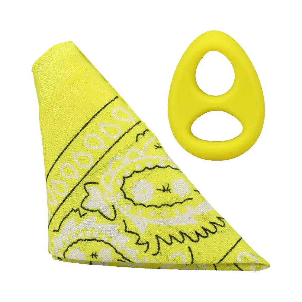 Doc Johnson® Rock Solid The Code Silicone C-Ring with Bandana Yellow