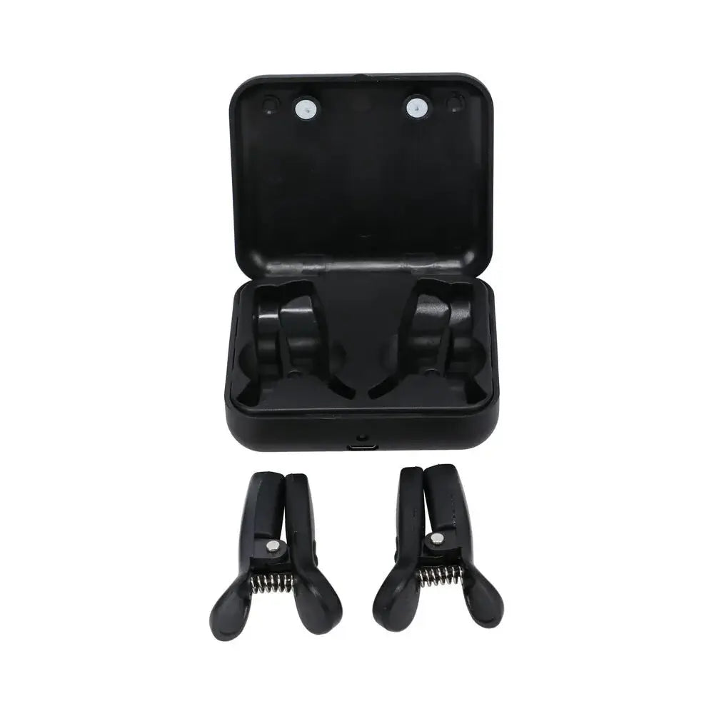 Doc Johnson® Merci Vibro Grippers Wireless Vibrating Nipple Clamps with Rechargeable Case - Rolik®