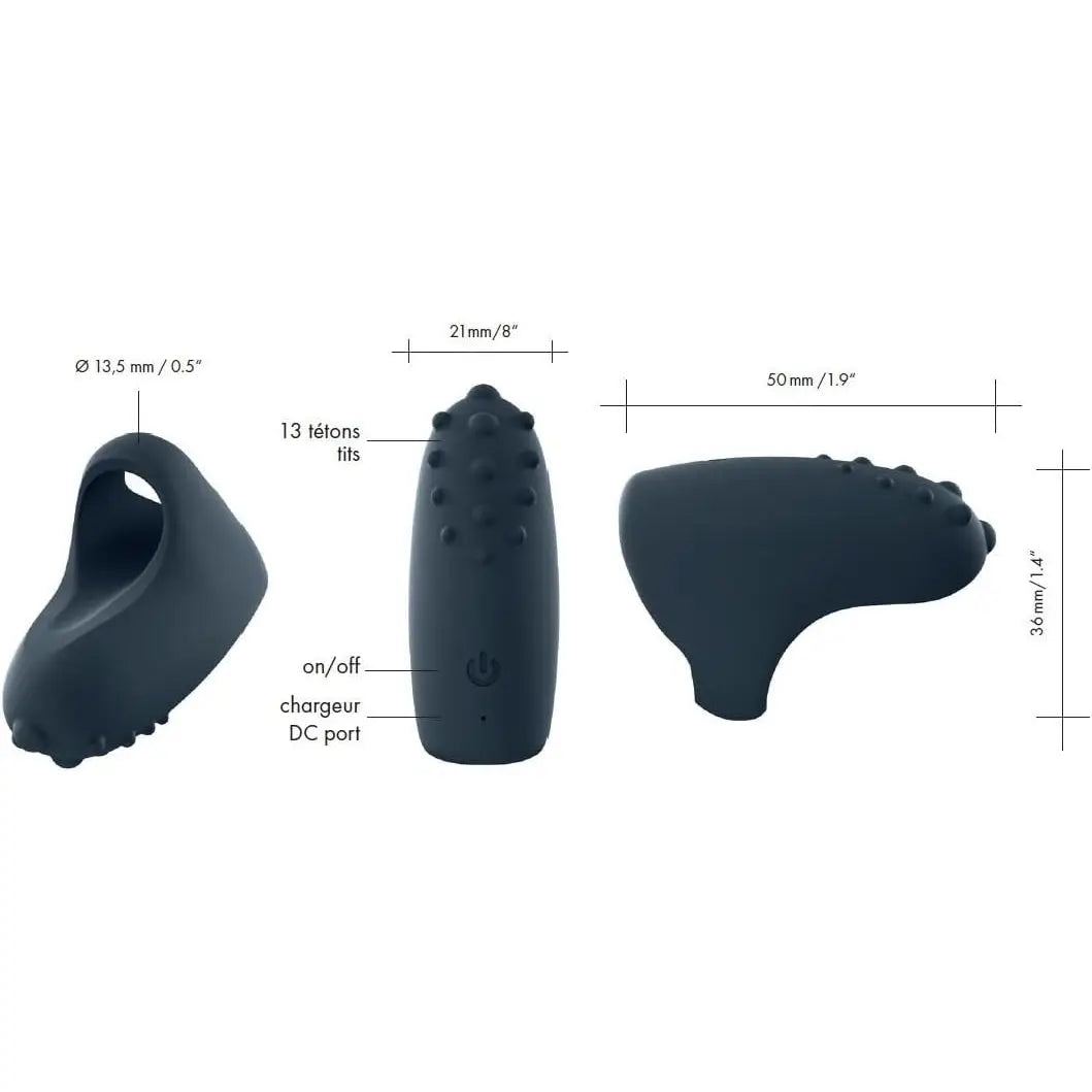 Dorcel Magic Finger Vibrator - Rechargeable Fingertip Clitoral Stimulator Black