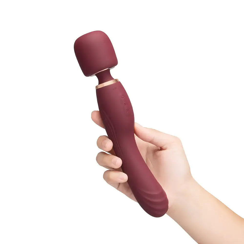 Burgundy Double-Ended Flat Top Fusion G Petite Wand Vibrator