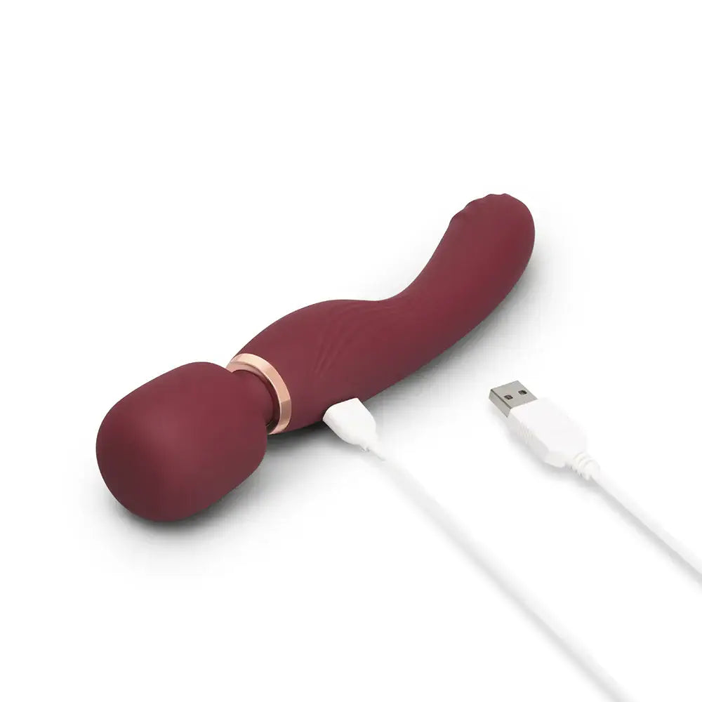 Burgundy Double-Ended Flat Top Fusion G Petite Wand Vibrator