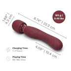 Burgundy Double-Ended Flat Top Fusion G Petite Wand Vibrator