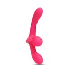 Cerise Double Tap Dual-Ended Vibrating Strapless Strap-on