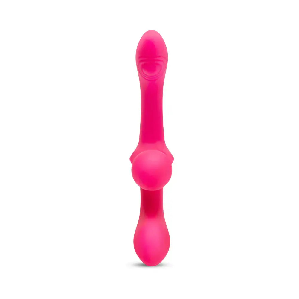 Cerise Double Tap Dual-Ended Vibrating Strapless Strap-on