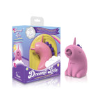 Pink unicorn-shaped product with packaging labeled 'Dreamii Licks' on a white background