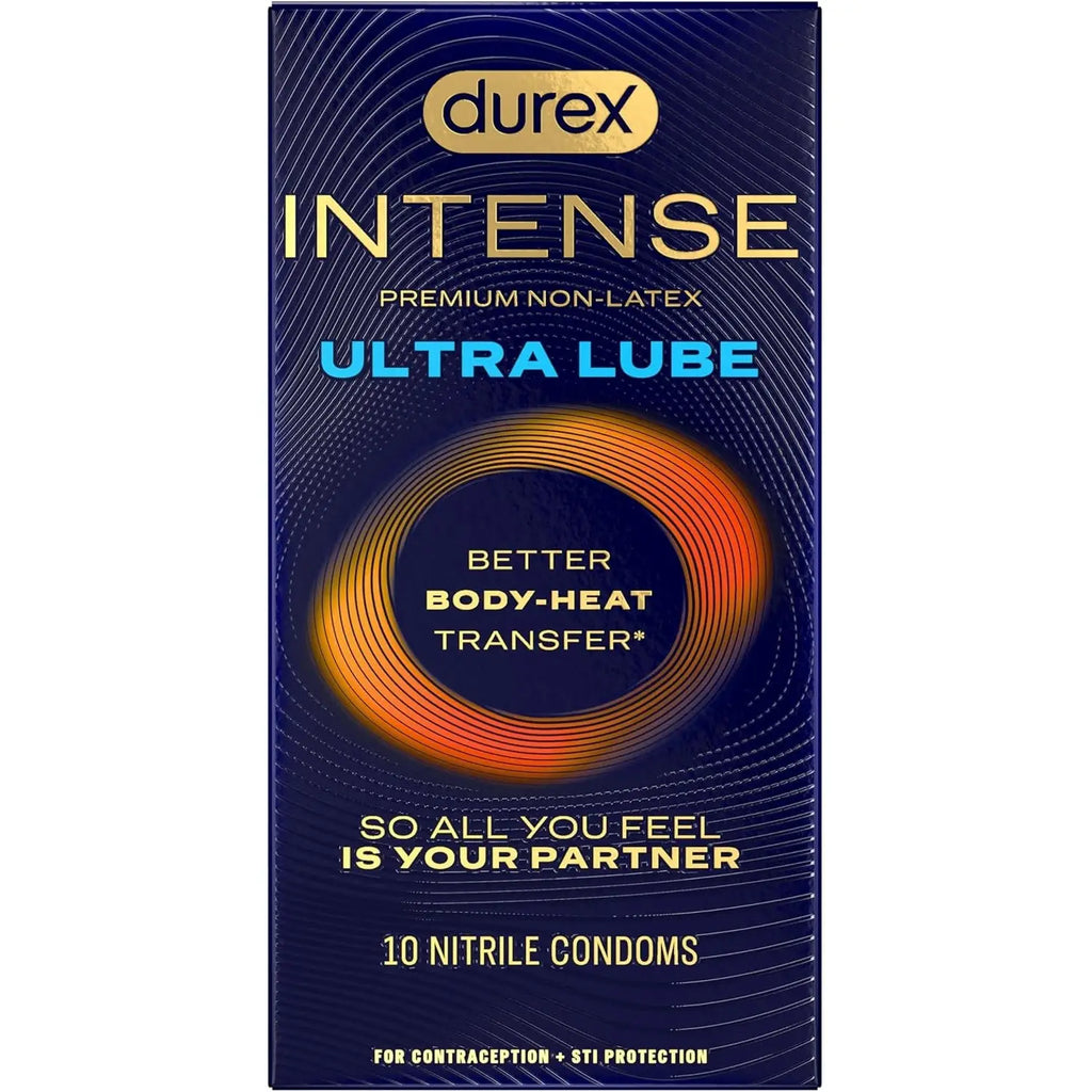 Durex® Durex Intense Ultra Lube Nitrile Condoms, Non-Latex Extra Silicone 10-Pack