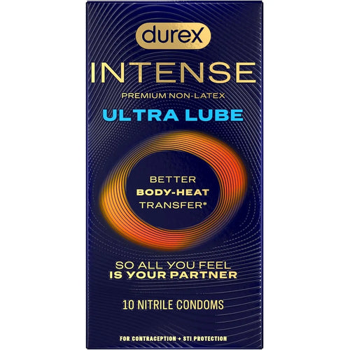 Durex® Durex Intense Ultra Lube Nitrile Condoms, Non-Latex Extra Silicone 10-Pack